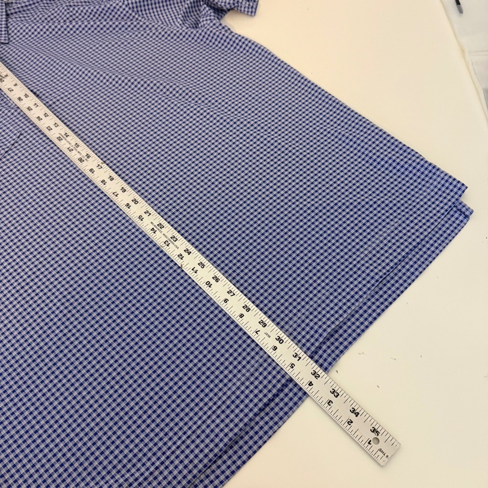 FootJoy Mens XL Blue Gingham Polo Shirt La Quinta Resort Club Golf Short Sleeve - Picture 7 of 8
